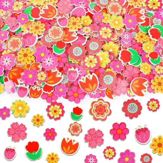 Flower Foam Sticker, 300Pcs Bulk Spring Self-Adhesive Foam Stickers Colorful Mixed Stickers for Kids Party DIY Crafts Favor Decorations Supplies {1}