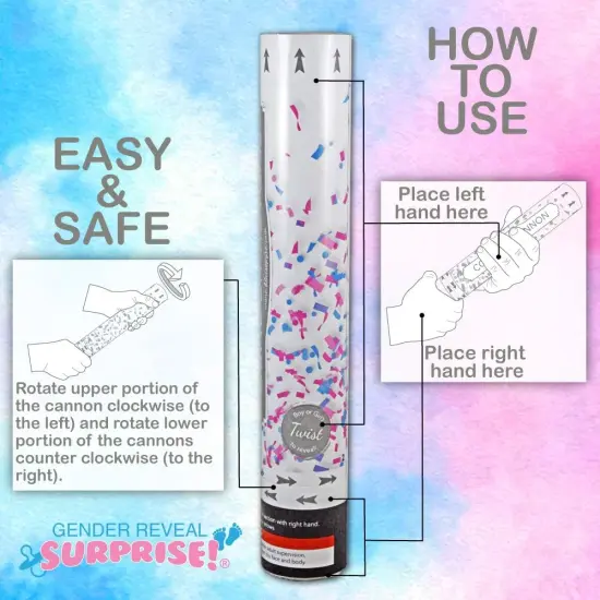 Confetti Cannon Poppers(2 Pack - Pink) Colorful Confetti {2}