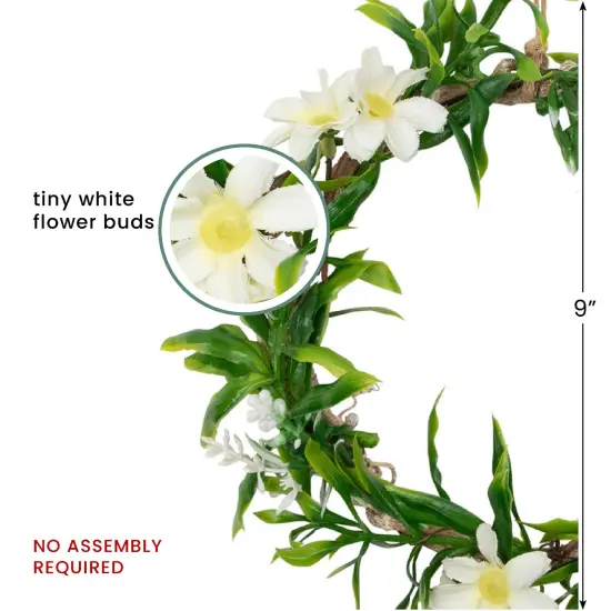 Northlight Mini Floral and Foliage Spring Wreath, Yellow 9" {6}