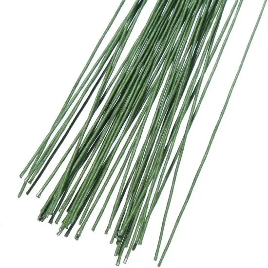 22 Gauge Dark Green Floral Stem Wire for Flower Arranging 16 inch,100 Pieces {1}