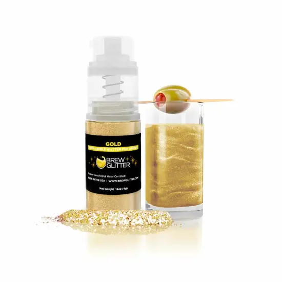 Brew Glitter - Gold Edible Drink Glitter (4g, Mini Spray Pump) for Beer, Cocktails and Beverages {1}
