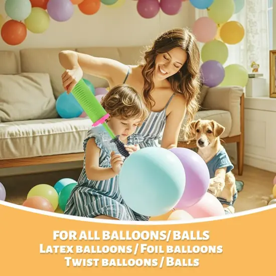 Balloon Pump Handheld Two-Way Dual Action Balloon Inflator Pumping for Foil Latex Twisting Balloon {2}