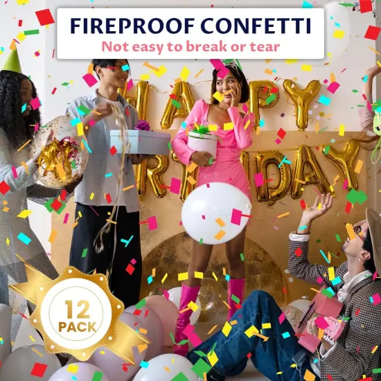 12Pack Confetti Cannon Multicolor Party Confetti Shooters Biodegradable Confetti Poppers 12Inch Party Poppers Cannon Launches 15-20ft for Graduation Birthday Wedding New Years Celebration Decorations {5}