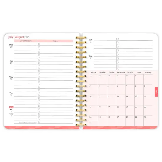 Black Solid | 2026 6 x 7.75 Inch 18 Months Weekly Desk Planner | Foil Stamped Cover | July 2025 - December 2026 {4}