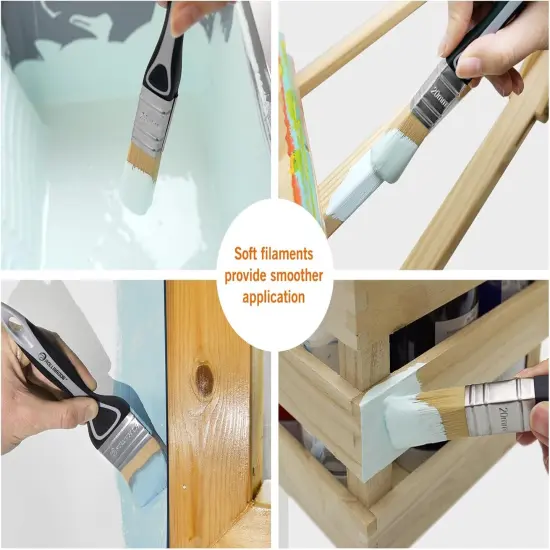 Paint Brush Set - Soft Paint Brush for Walls,Smooth Surfaces,Furniture,DIY Detail Painting (3 PC Pack, 20mm, 40mm, 50mm) {3}