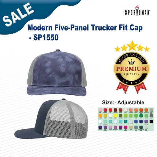 Sportsman&reg; Modern Five Panel Trucker Fit Cap Charcoal/ Black {3}