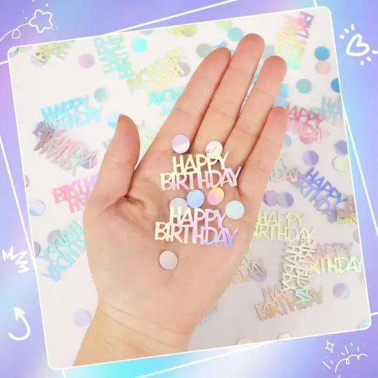 Happy Birthday Confetti, Birthday Party Confetti Metallic Foil Sprinkles Confetti Table Scatter for Kids Adult Party Baby Shower Decorations {3}