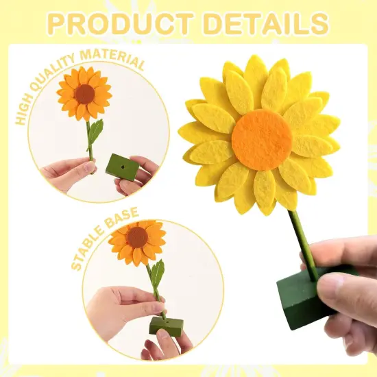 8 PCS Sunflower Felt Centerpieces for Tables {3}