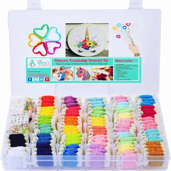 Embroidery Floss, Friendship Bracelet String Kit - 276Pcs Thread and Accessories - Perfect for Bracelet Making & DIY Embroidery Projects | Bonus Accessories Included- Supplies {1}