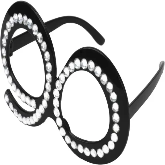 90th Birthday Glasses - Funny Photo Booth Props for Anniversary Celebration Decoration, Plastic Frame with Crystal Party Favors, Novelty Eyewear for Kids and Adults 6 Pack {2}