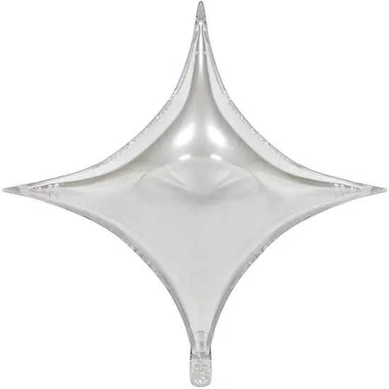 12PCS Silver Star Mylar Balloons Four Angle Star Foil Balloons 24Inch and 10Inch Silver Quadrangle Star Helium Balloons for Birthday Anniversary Bay Shower Wedding Party Decorations {3}