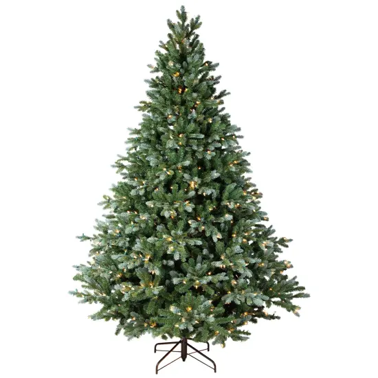 Northlight Real Touch&trade;️Pre-Lit Full Blue Spruce Artificial Christmas Tree - 9' - Clear Green {3}