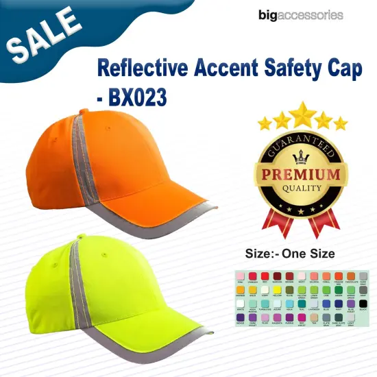 Big Accessories® Reflective Accent Safety Cap BRIGHT ORANGE {2}