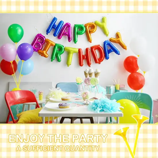 200 Pcs Balloon Sticks 12.6 Inch Plastic Balloon holders and Cup for Christmas Decoration Party Birthday Party Wedding Anniversary Decorations(Yellow) {4}