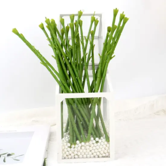 50PCS Artificial Rose Stem Plastic Floral Wire Stem Craft Flower Bouquet Making Small Hole Floral Fake Flower Stems for Wedding Flower Arrangement Room Decoration Restaurant Party {3}