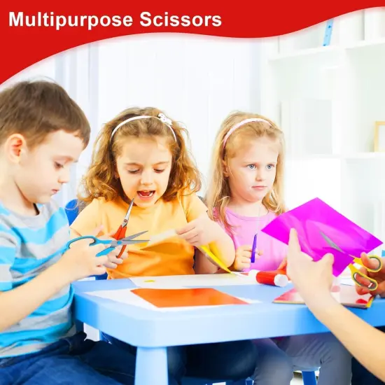 Scissors All Purpose Bulk Set of 18-Pack, Sharp Shears for Office School Supplies Student Teacher Classroom Desk Home Art Craft Sewing Fabric, Comfort Grip, Right/Left Handed {4}