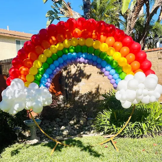 Rainbow Balloons Garland Arch Kit,126 pcs 18 12 10 5 In Orange Purple Green Blue Yellow and Red Latex Balloons Arch Kit for Graduation Birthday Decoration with Strip and Ribbon Glue Dot {2}