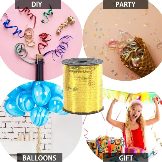 White Curling Ribbon,500 Yard PP Balloon String,3/16" Balloon Ribbon for Gift Wrapping {2}