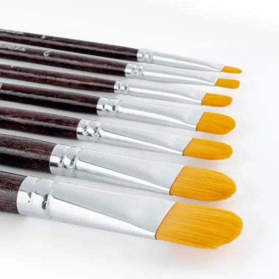 7pcs Artist Filbert Paintbrush Set for Acrylic Watercolor Gouache Oil and Body Painting {3}