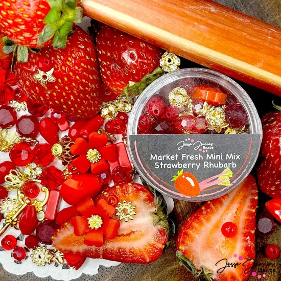 Jesse James Beads Strawberry Rhubarb Mini Bead Mix {3}