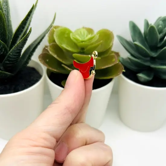 1, 4, 20 or 50 Pieces: Red Cardinal Connector Charms {4}