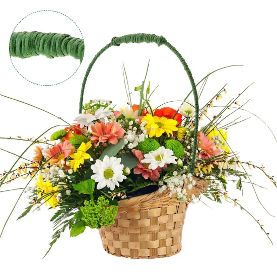 65 Feet Floral Wire Rustic Vine Bind Wire for Craft Wrapping Flower Bouquets(1 Roll,Dark Green) {5}