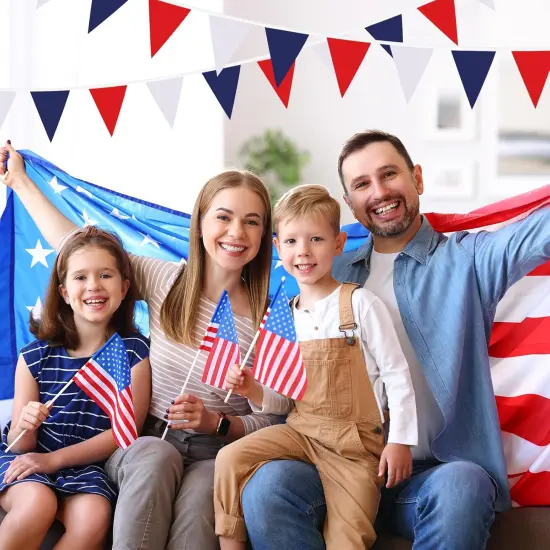 Red White and Blue Patriotic Pennant Banner Garland, for Fourth of July, USA Independence Day, Memorial Day,Veterans Day,Graduation Decorations {2}