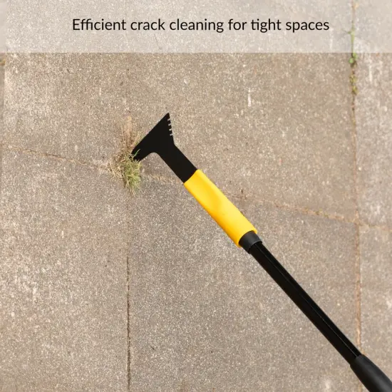 Gardenised 4-in-1 Durable Crack Weeder, Scraper, Moss & Debris Remover, and Cleaning Brush with 2 Replaceable Bristle Heads for Lawn, Patio, Driveway, Exterior Wall, and Yard Maintenance {3}