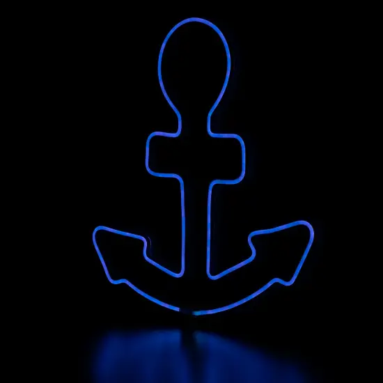 Northlight LED Anchor Neon Lighted Wall Art- 17" Blue {5}