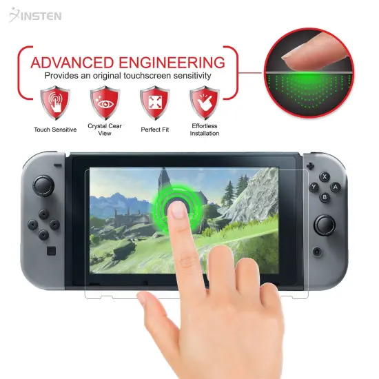 Insten 2 Pack Glass Screen Protector Compatible with Nintendo Switch 2017, Premium Tempered Glass Console Protective Cover, HD Clear {3}