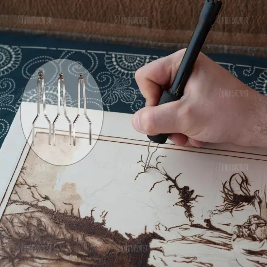 6 Pack Wood Burning Ball Tips Pyrography Wire Tip Engraving Adjustable Nibs for Machine {5}