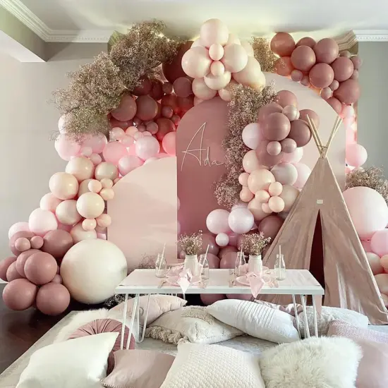 Dusty Pink Balloon Garland Double Stuffed Baby Pink Balloon Latex Rose Pink Balloon {4}