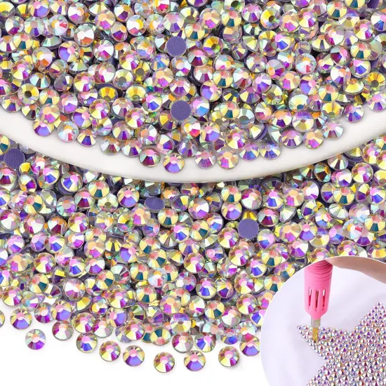 1500Pcs Hotfix Rhinestones for Clothing, Crystal AB SS20 Iron On Flatback Glass Gems, Bedazzler Crystals Rhinestones for Crafting Clothes Hats Shoes Fabric Bedazzling {1}