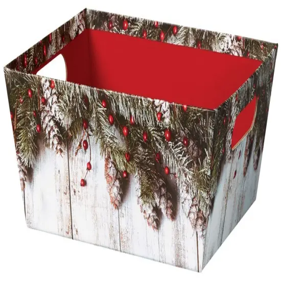 Pack/3: Rustic Winter Baskety Tray - 12 x 9-1/2 x 4-1/2" {1}