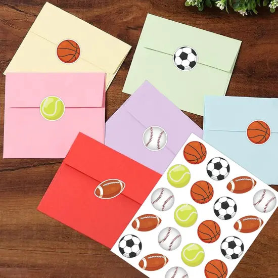 Sport Balls Stickers for Kids, Football Baseball Basketball Soccer Tennis Stickers for Crafts, Sports Stickers for Classroom Teacher Rewards Envelopes Gift Cards Party Supplies {3}
