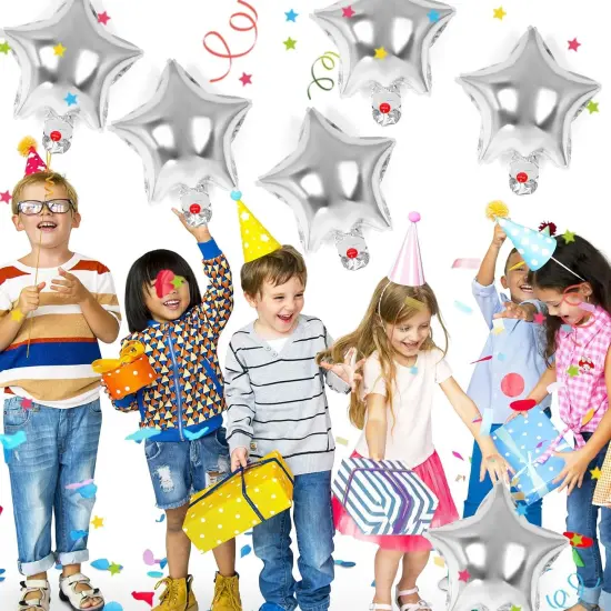 50 Pcs Star Balloons,10 Inch Star Foil Balloons,Star Shaped Balloons Mylar Balloons Helium Balloons for Birthday Party Anniversary Wedding Baby Shower Decorations (10inch-silver) {4}