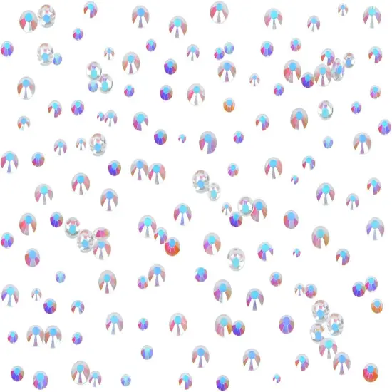 7200 Pieces 6 Mixed Sizes Glue Fix on Glass Rhinestones Round Crystal Gems Flatback for DIY Jewelry Making with one Picking Pen(6-Sizes 7200PCS, Starry Meteor) {2}
