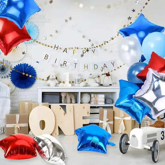 Blue Red White Star Foil Balloons Decorations, 30Pcs 18 inch 4th of July Balloons for Independence Day Patriotic Party Memorial Day Birthday Decorations Supplier {4}