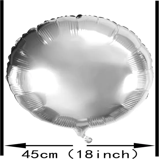 Silver Wedding Party Round Foil Mylar Balloons Helium Metallic Balloons Baby Shower Bridal Shower Engagement Birthday Party Favors Balloons Decorations, 25pc {2}