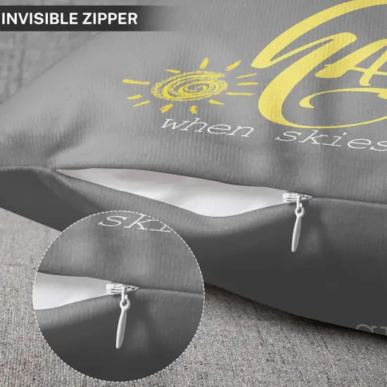 Set of 4 Throw Pillow Covers You are My Sunshine Yellow Gray with Words Decorative Pillow Cases Home Decor Square 18x18 Inches Pillowcases {3}