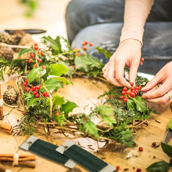 3 Pack 110 Yards Green Floral Wire 22 Gauge Christmas Wire Wreath Wire with Wire Cutter, PAXCOO Flexible Craft Paddle Wire Florist Wire for Wreaths Making, Crafts and Floral Flower Arrangements {4}