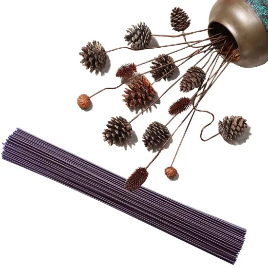 2 Gauge(2mm Diameter) Brown Floral Stem Wire 16 inch for DIY Crafts, Artificial Flower Arrangements, Wreath Making, Wedding Decorations,60/Package {3}