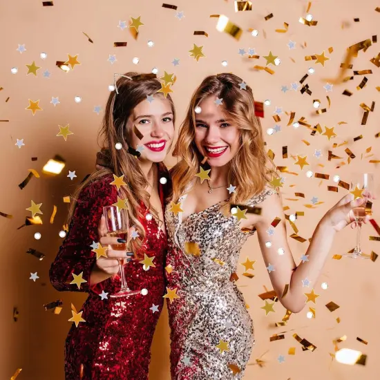 60g Glitter Star Confetti with Diamond, 6mm Silver and Gold Stars Confetti Sequins, Metallic Stars Sparkles Foil Star, Scatter Twinkle Confettis for Party Wedding Halloween Christmas Decorations {4}