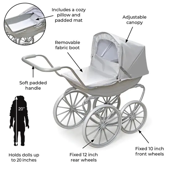 Badger Basket London Doll Pram - Executive Gray {3}