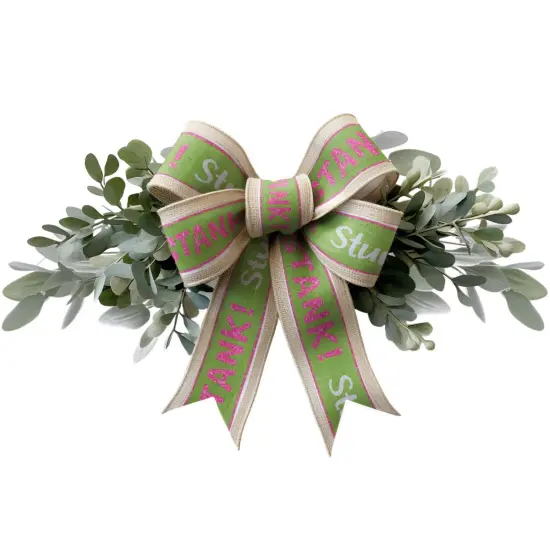 2.5" Stink Stank Stunk Ribbon: Pink/Green (10 Yards) {4}