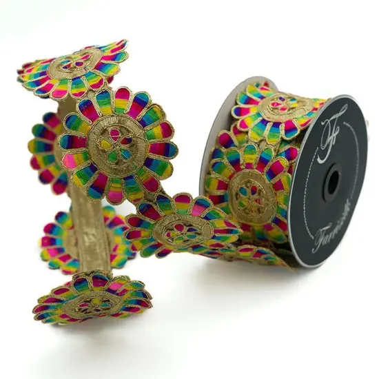 3" Disco Daisies Ribbon: Multi (10 Yards) {1}