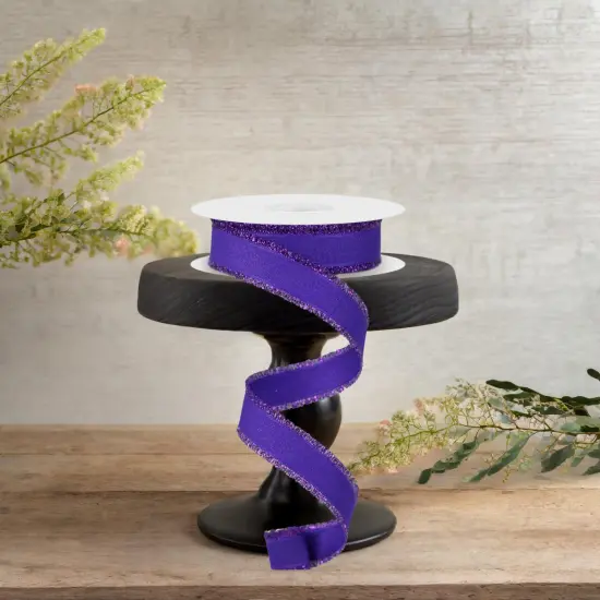 7/8" Fuzzy Edge Ribbon: Purple (10 Yards) {3}