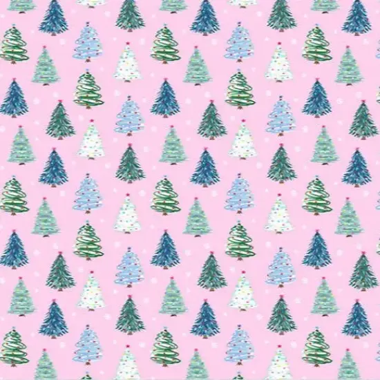 Twinkle Trees Cloud Cuddle Pink Fabric per yard {2}