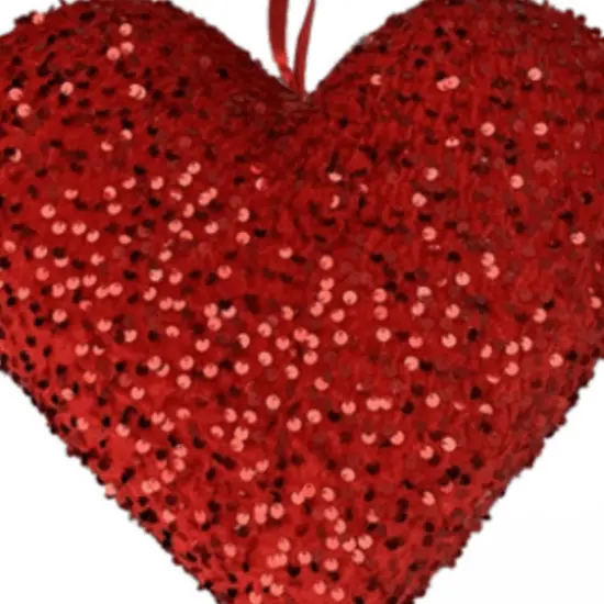 11" Sequin Ornament Heart {3}