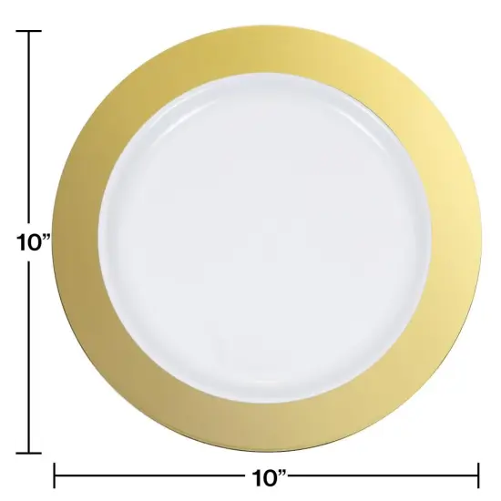 120 pc Bulk Gold Rim Plastic Banquet Plates {3}